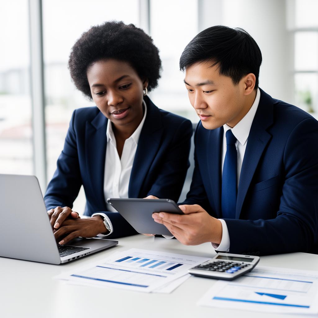 HR and payroll professionals reviewing reports together on the platform